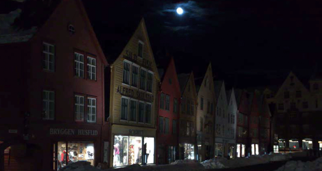 Vintersteming fra Bryggen i Bergen
